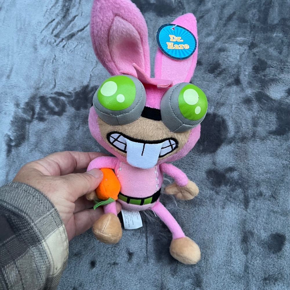 Poptropica Dr Hare Plush Pink Bunny 24 Carrot Island Villain Toy 10 inch NWT